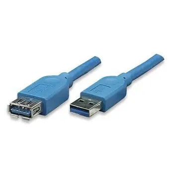 

USB 3.0 extension cable male to male/female to 1m blue