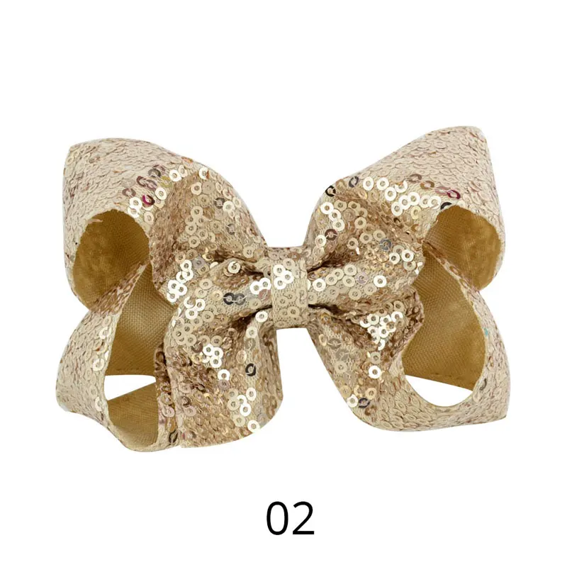 Riclia 20pcs Big Bow Kids Hairpins Sequin Colorful Child Hair Accessories Fashion Princess Hair Clips Boutique Girls Hair Bands - Цвет: 02