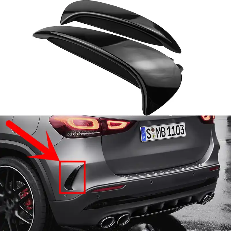 Glossy Black Rear Flicks Bumper Spoiler Canards Splitter For Mercedes Benz H247 Gla0 Gla2 Gla250 Gla35 Gla45s Amg Line Spoilers Wings Aliexpress