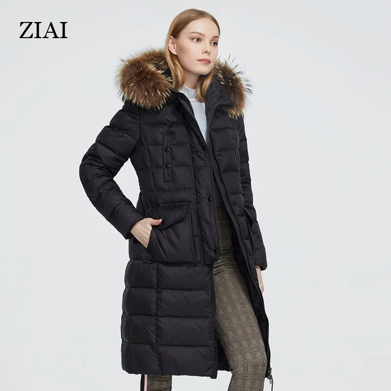 Новинка 2021 женская зимняя длинная хлопковая куртка ZIAI теплая и удобная