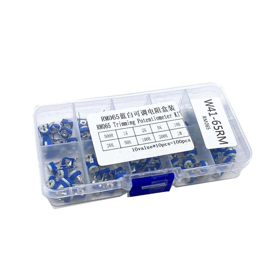 Potentiometer Kit 100Pcs/Box RM065 Carbon Film 10 Values