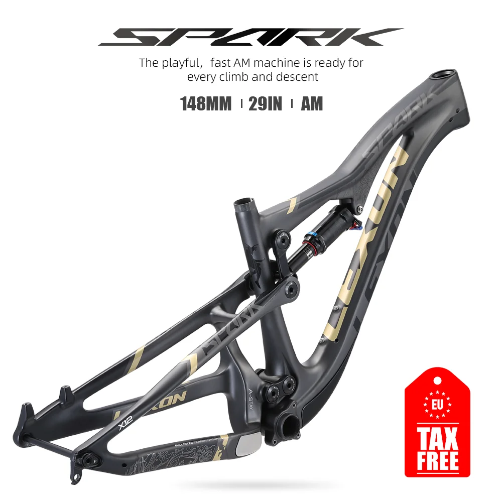 Bicycle Frame LEXON SPARK 29er27.5 SUSPENSION Frame 29" CARBON SUSPENSION FRAME BOOST 148mm
