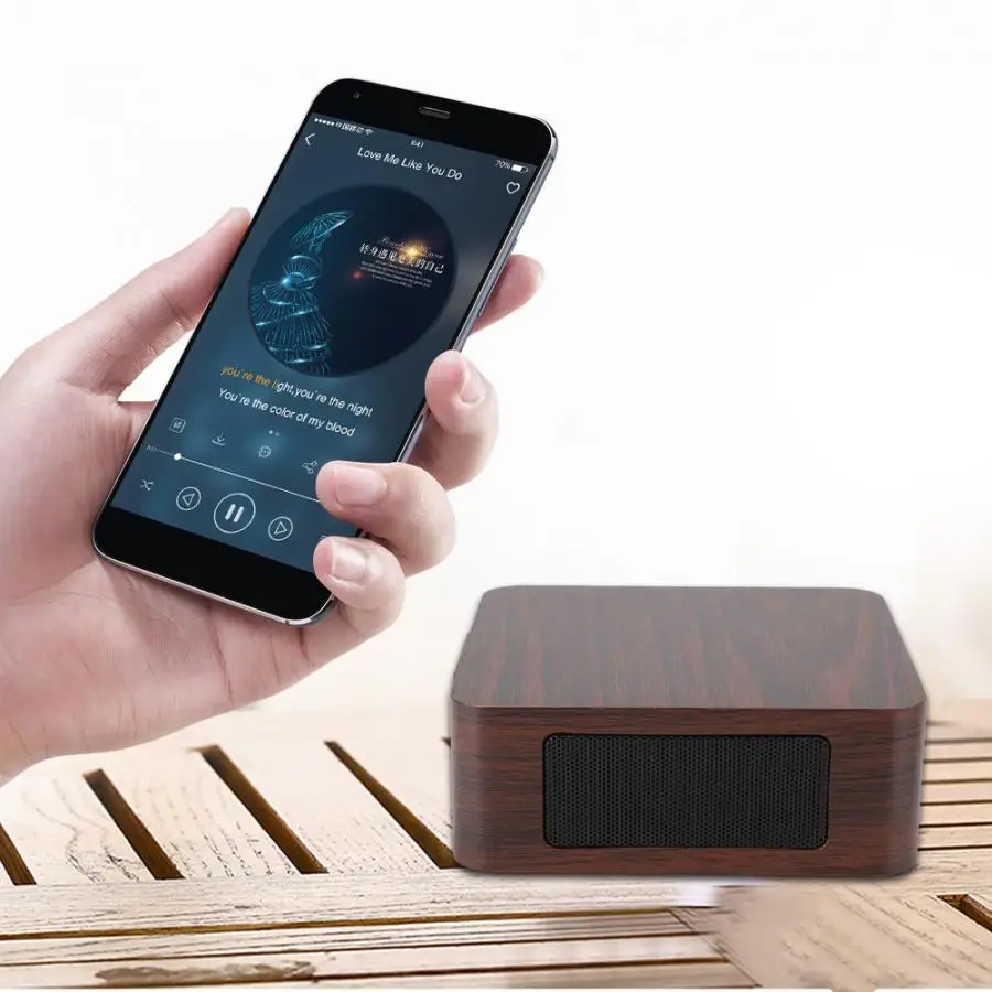 Altavoz bluetooth Q1A Mini Wood Bluetooth беспроводная аккумуляторная Колонка для дома, комнаты, офиса, внутреннего динамика s компьютера