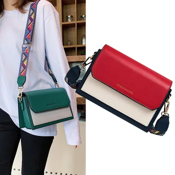 

Fashion Women Messenger Bags Luxury Color Strap Shoulder Bag Crossbody Bags For Women 2020 Designer Pu Girl Handbag