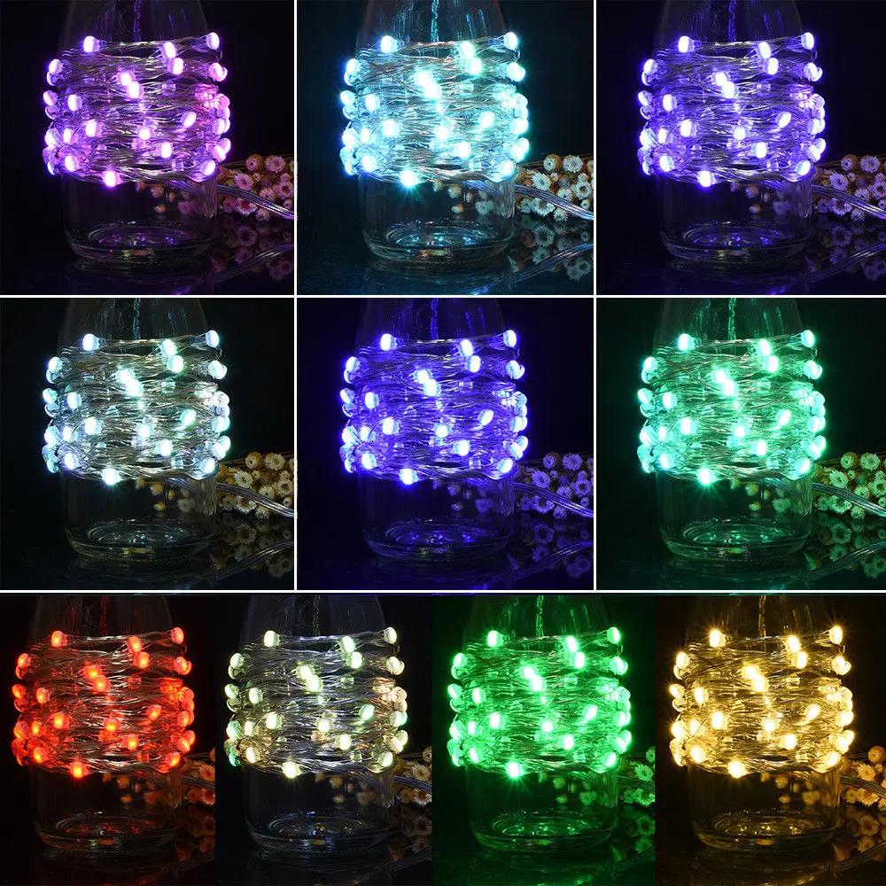 Светодиодный светильник-гирлянда с USB батареей, Рождественский водонепроницаемый RGB RGBW, светодиодный Сказочный светильник с таймером, дистанционный Ночной светильник, меняющий цвет, лампа для патио