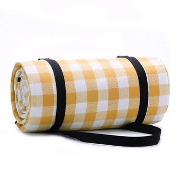 

Outdoor 8mm Thick -Style Green White Plaid Picnic Cloth Beach Tent Waterproof Picnic Mat Portable Moisture Proof Pad Mat