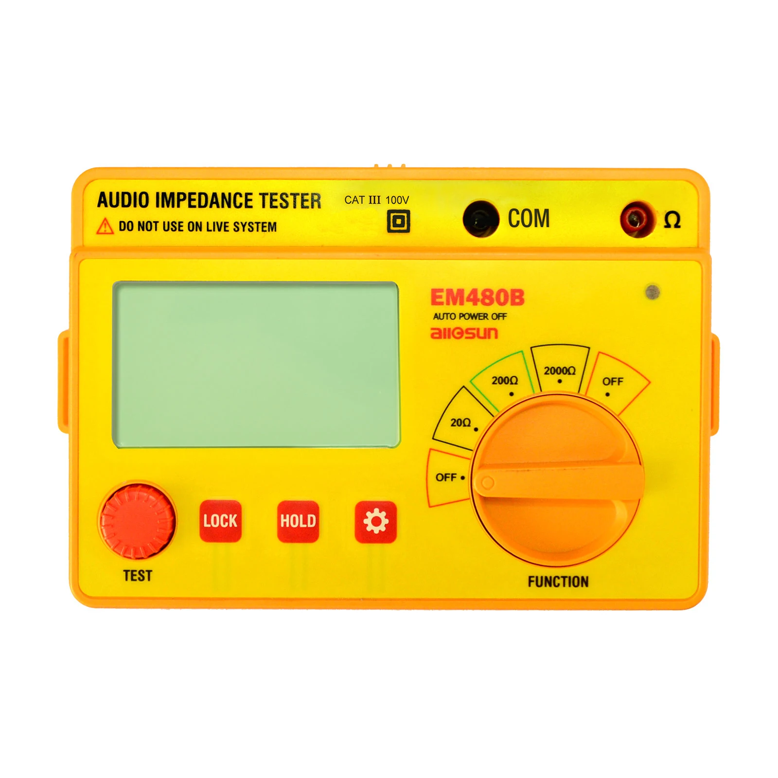 All Sun Em480B Tester Di Impedenza Audio Portatile Catiii Gamme Di Test 20/200/2000 Misuratore Di Resistenza 1Khz Funzione Timer Data Hold