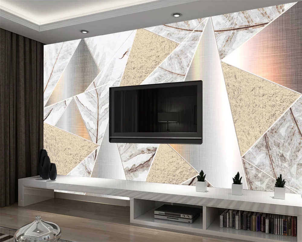 

Custom Mural Wallpaper 3D Abstract Oil Painting Retro Wall Modern Geometric Tropical Plant Simple Background Wall