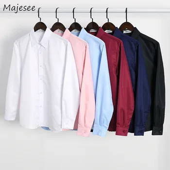 

Pink Shirt Men Long Sleeve Leisure Large Size All Match Novelty Mens Shirts Casual 4XL Various Color Korean Streetwear Clothes