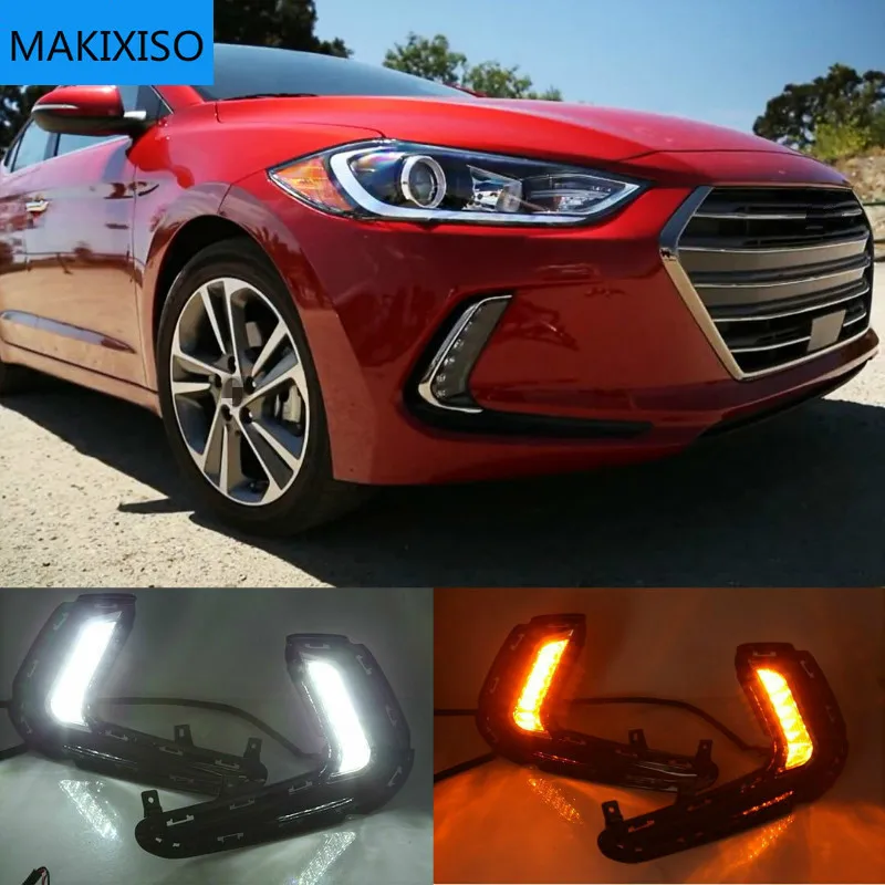 

1 Pair for Hyundai Elantra 2016 2017 2018 LED car DRL Daytime Running Light Daylight Waterproof Signal lamp