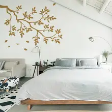 Наклейки на стены, съемная Наклейка на стену, Наклейки на стены, золотые листья, наклейки на стену, украшение для гостиной, спальни