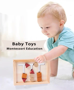 Baby Montessori Toy Wooden Early Educational Shape Matching Toy Logical Reasoning Training Puzzles Game Children Intelligence 12 in 1 intelligence brain training metal puzzles set silver