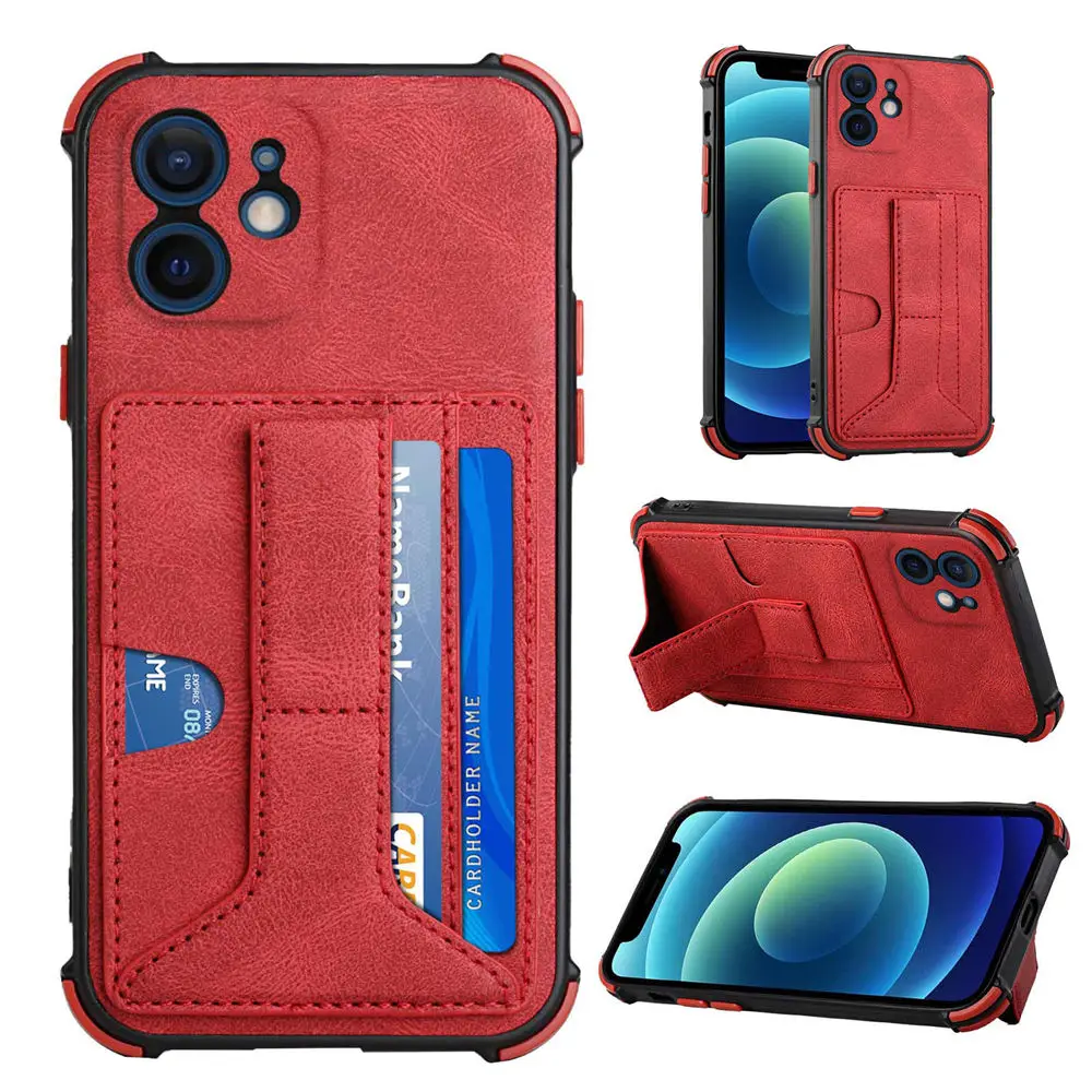 

Case For iPhone 12 Mini 5.4 PU Leather Back Phone Case Card Slot Holder Shockproof Full Protective Cover For iPhone 12 Mini 5.4