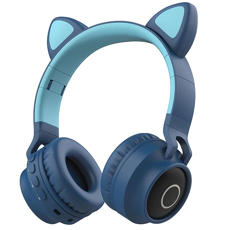 Pink Cat Ear Wireless Bluetooth Headphones Kid Foldable Stereo Sound Headset Kids Earphone For Boys Girls Lovely Gift