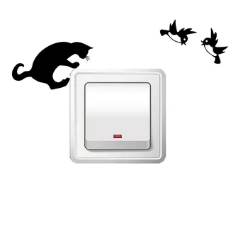 

Cartoon Style cat Wall Stickers Decorative Sticker Home Decor Switch Stickers Wall Decal Wall Art MURAL Drop Shipping