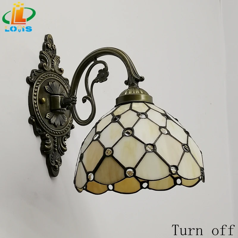 Applique Da Parete Vintage Mengjay | Lampada E27 In Metallo Antico | Per Interni E Esterni | Colore Blu