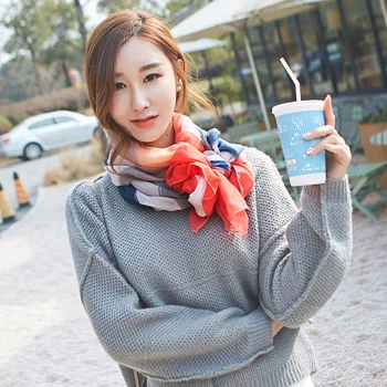 

Multicolor Patchwork Women Scarf Fashion Style Autumn Lady Luxury Brand Long Thin Spring Women Shawl 2019 New