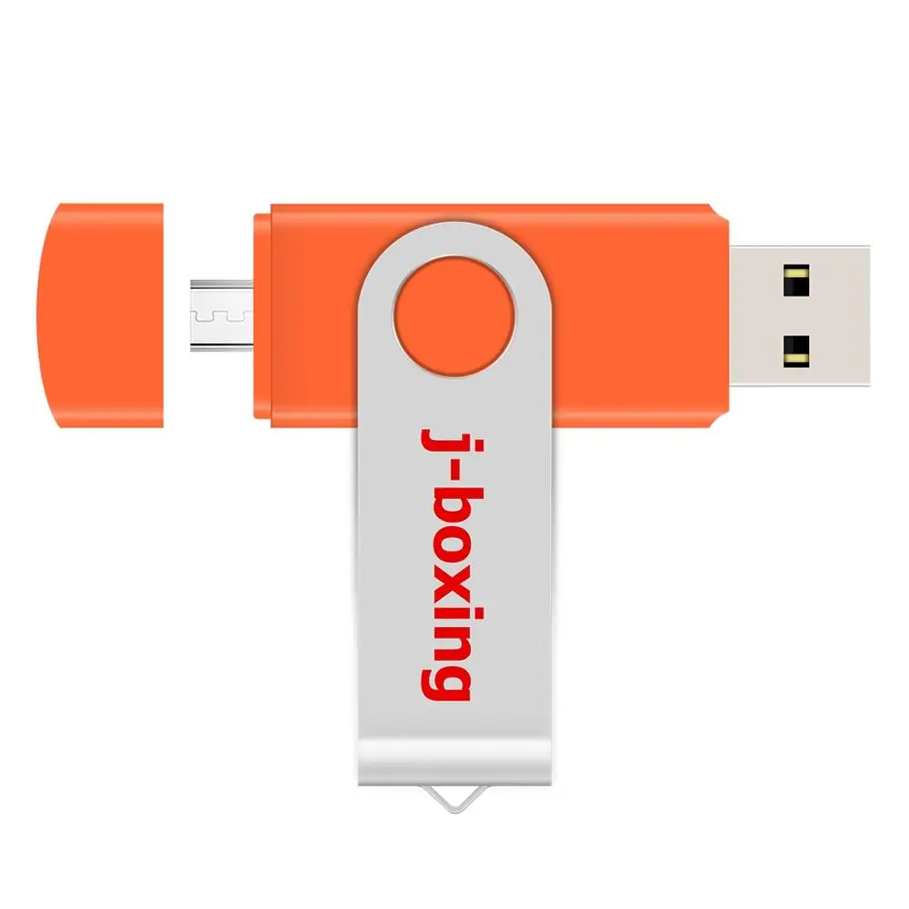 J боксинг 10 шт Двойной Порт OTG USB флэш накопитель 8 ГБ 16 32 64 Гб микро металлический
