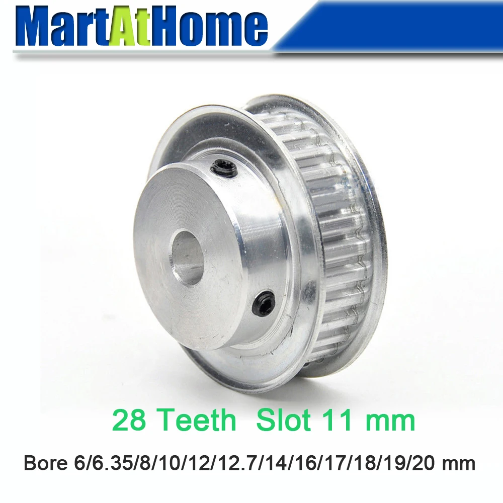 Aluminum-Timing-Pulley-XL28-28T-28-Teeth-Slot-Width-11mm-BF-type-Boss ...