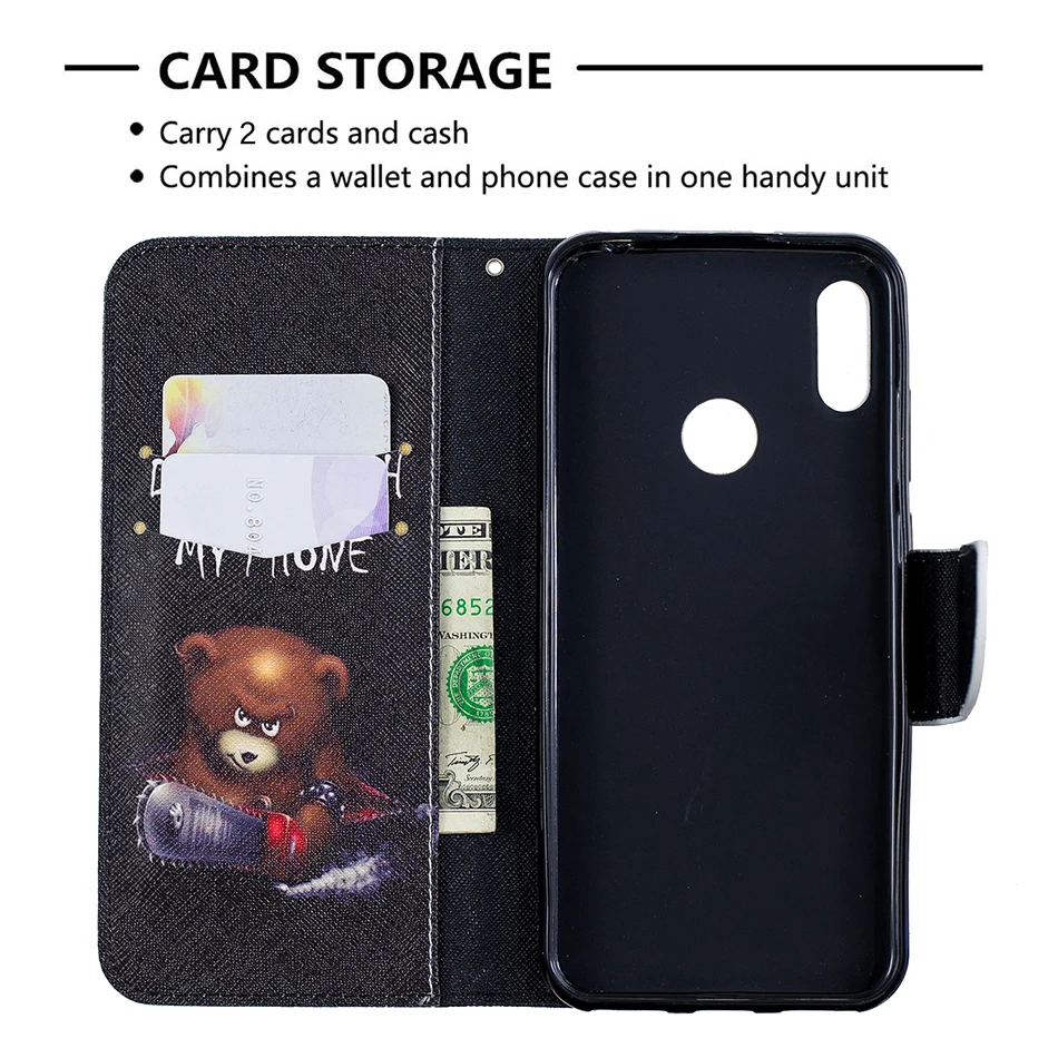 Кожаный чехол кошелек Y6 2019 для Huawei Y7 Pro Prime Y5 Lite 2018 Y3 2017 Y5P Y6P Y7P накладка