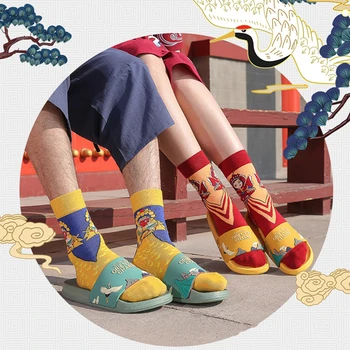 

Fashion Women House Slippers Chinese Style Crane Painting Summer Bathroom Non Slip Slides Indoor Ladies Slippers Couple Shoes