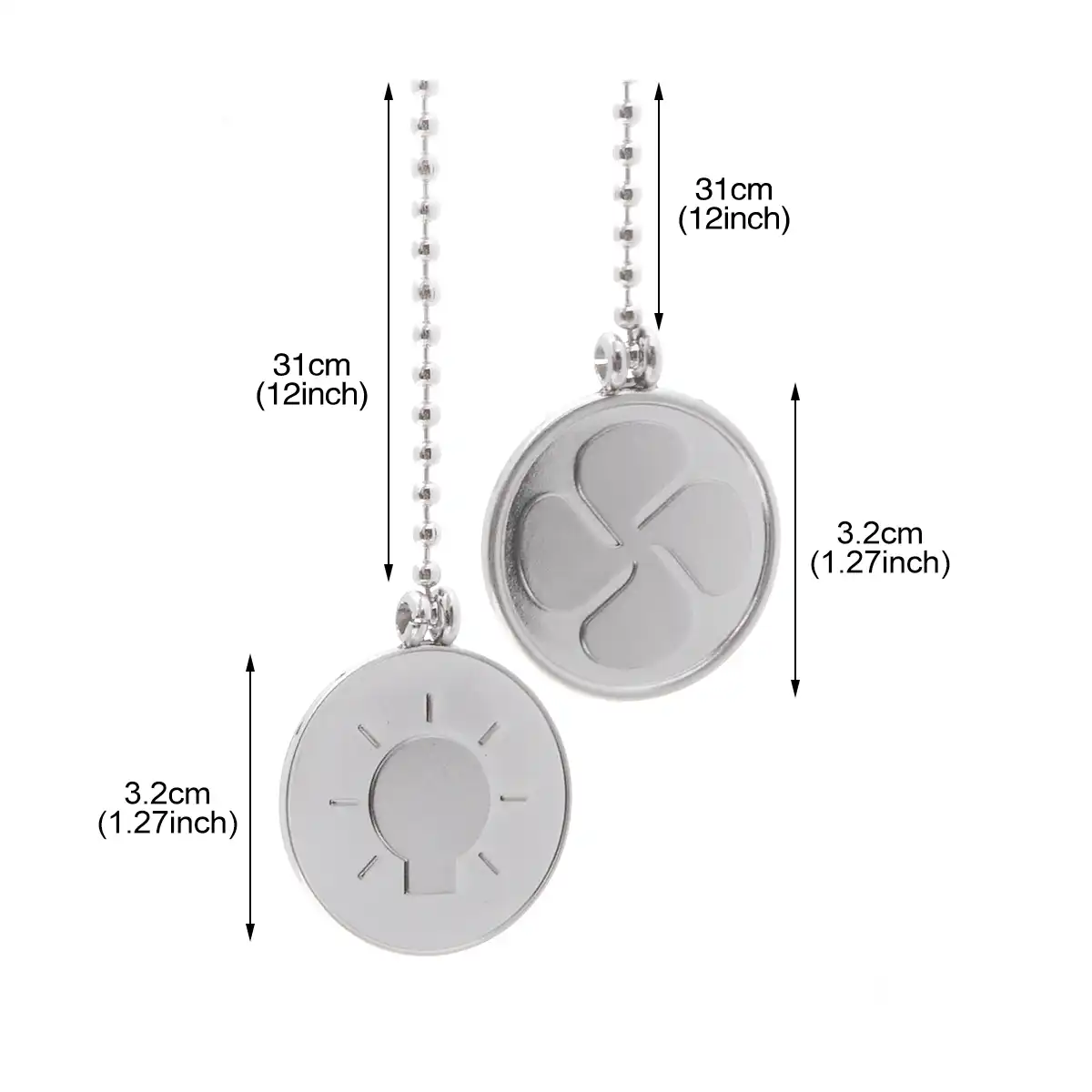 Ceiling Fan Pull Chain Set 12 Inch Fan Pulls With Connector Brushed Nickel Finish Light Bulb Fan Shaped Pull Chains Pendants Portable Lighting Accessories Aliexpress