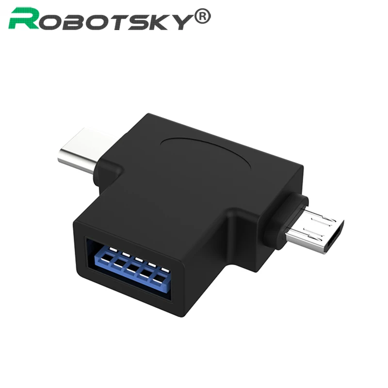 

Type C Micro USB 2 In 1 OTG Card Reader High Speed USB3.0 Universal OTG Male To Female Adapter For Computer Extension Headers