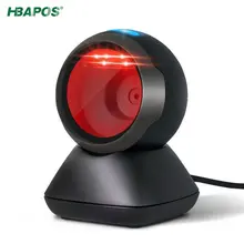 HBAPOS – Scanner de codes barres mains libres 1D, lecteur de billetterie 2D, matrice de données automatique filaire USB de bureau pour bibliothèque de supermarché d'hôpital