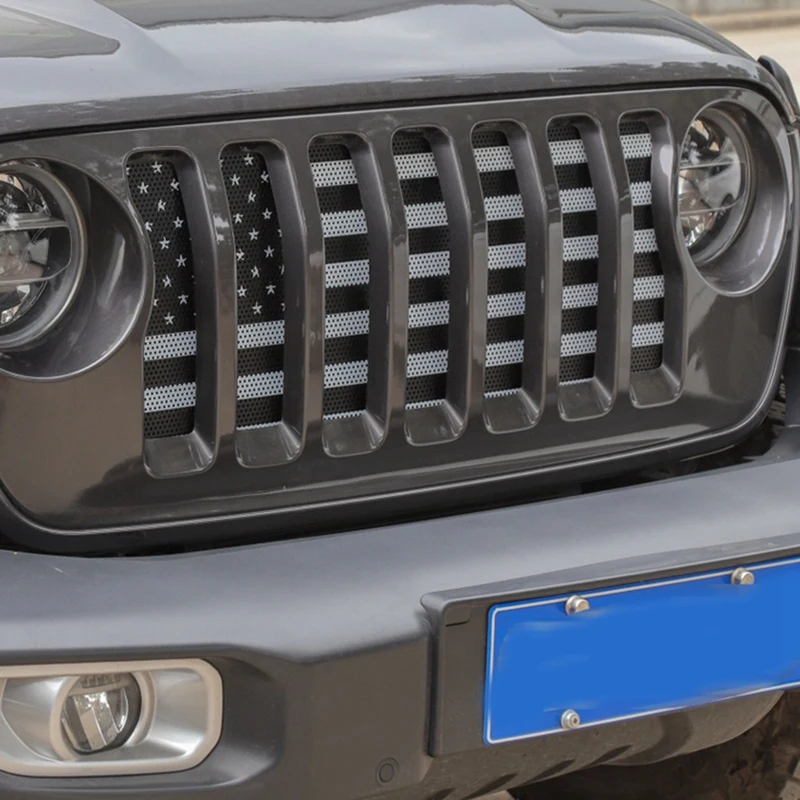 Передняя решетка, сетчатая вставка, ошибка, экран, вставка, решетка для Jeep Wrangler JL JLU-, автомобильные аксессуары
