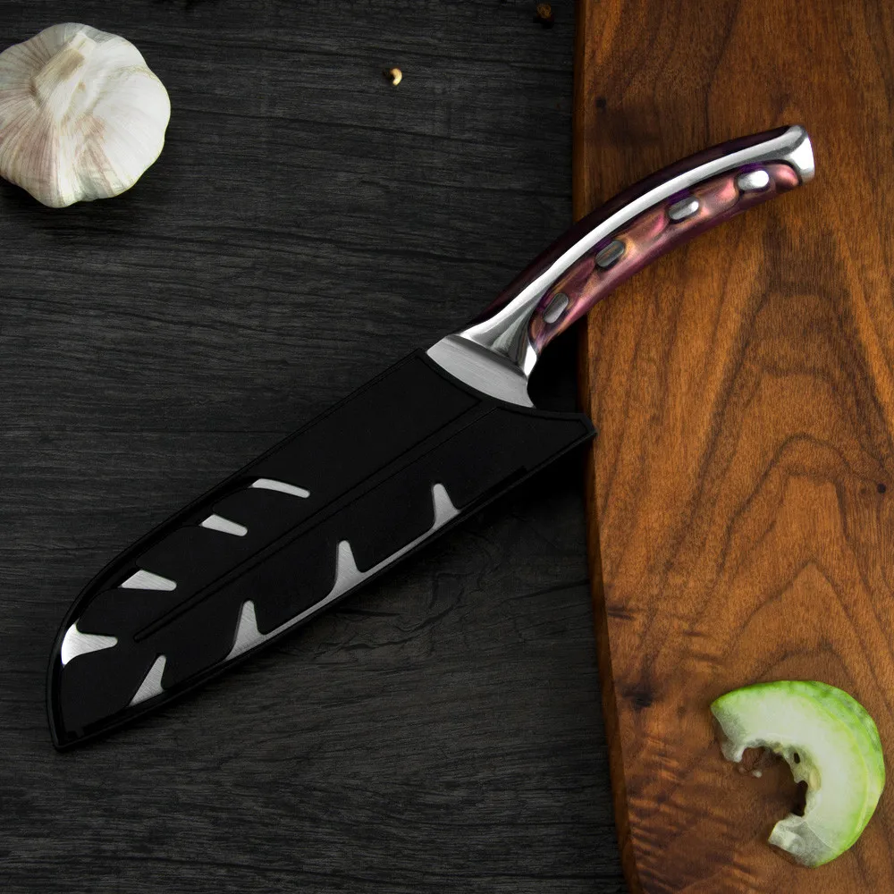 ZEMEN Stainless Steel Kitchen Knife Cutlery Chef Knife With Unique Resin Fibre Handle Chef Utility Kitchen Cooking Cleaver