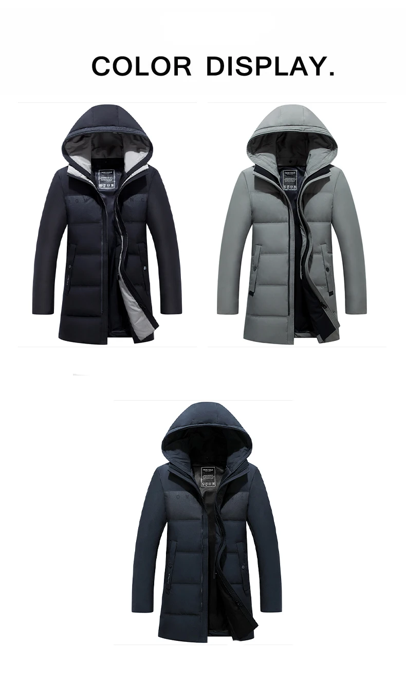 Высокое качество Теплая мужская зимняя куртка ветрозащитная Повседневная Верхняя одежда толстое пальто средней длины Мужская парка