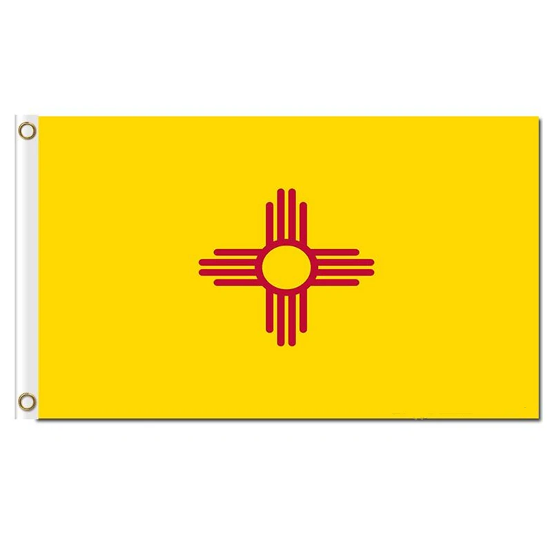 

Hot sale New Mexico state retro style flags America state nation official flags with grommets 100D polyester custom flags