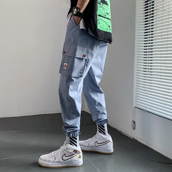 

Loose Plus Size Trend Skateboarding Hip Hop Multi-pocket Overalls Thin Section Harem Trousers Plus Size Men's Pants Wholesale