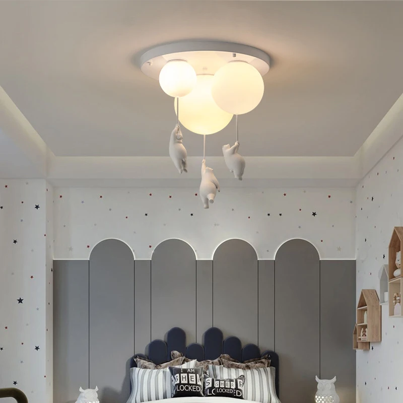 Bedroom Pendant Lights Children's Room Nursery Cartoon Bear Hanging Lamps For Ceiling Living Room Balloon Ceiling Chandelier pendant lights pendant lamp chandelier lighting vintage pendant lights
