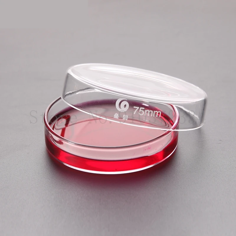 

2 Pcs/lot 75mm Glass Petri Dish with Cover Biological Laboratory Cell Culture Vessel Borosilicate High Temperature Resistance