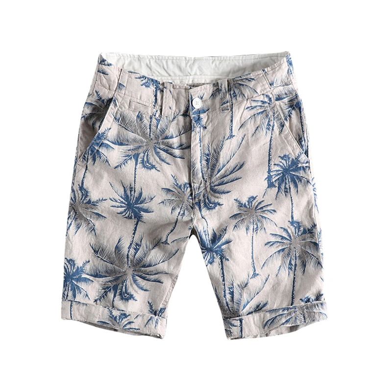 

Japanese Harajuku Hawaiian Linen Aloha Shorts for Men Urban Mens Summer Inside Drawstring Hawaiian Linen Shorts Plus Size