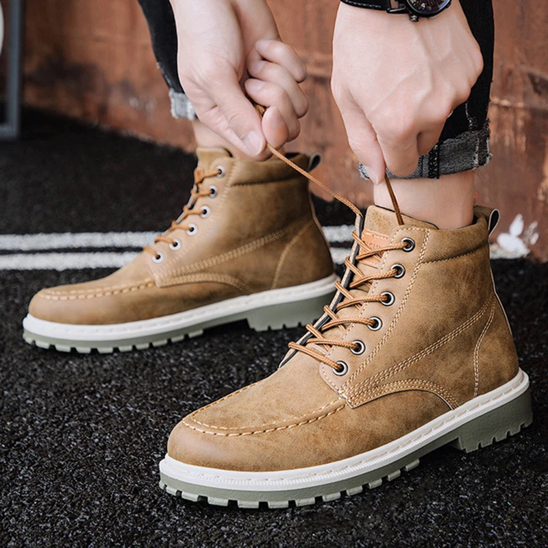 

Oeak 2019 New Spring Autumn Early Winter Boots Men Shoes Cool Young Men Boots Fashion Street Male Footwear Single Ankle Boots