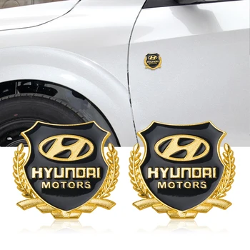 

1pcs 3D metal window decoration Car body badge sticker For Hyundai Santa Fe Sonata Solaris Azera Creta I30 Ix25 Tucson IX35