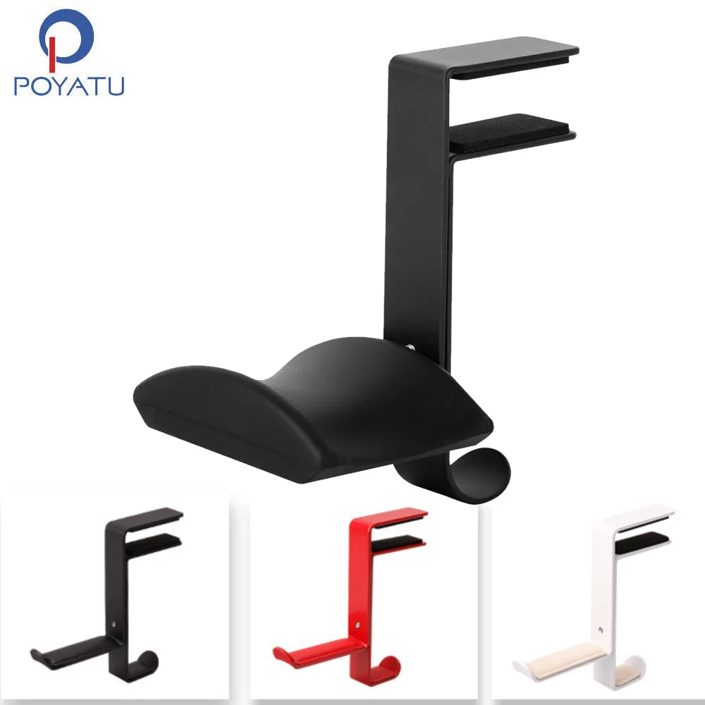

POYATU Desk Mount Universal Office Hanger Gaming Headphone Stand Bracket Display Rack Headset Holder Space Saving Table Clamp