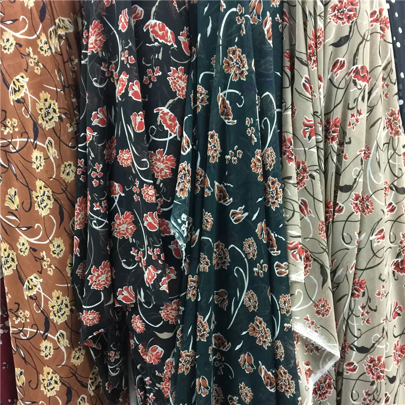 

2019 Tissus Telas De Algodon Para Patchwork Free Shipping The New Printed Chiffon Silk S Georgette Bohemian Dress Shirt Fabrics