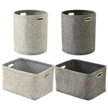 

Felt Tall Laundry Clothing Basket Storage Bin Basket Advanced Toy Large Containers Cubes Hamper Fabric Folding Knitted Box