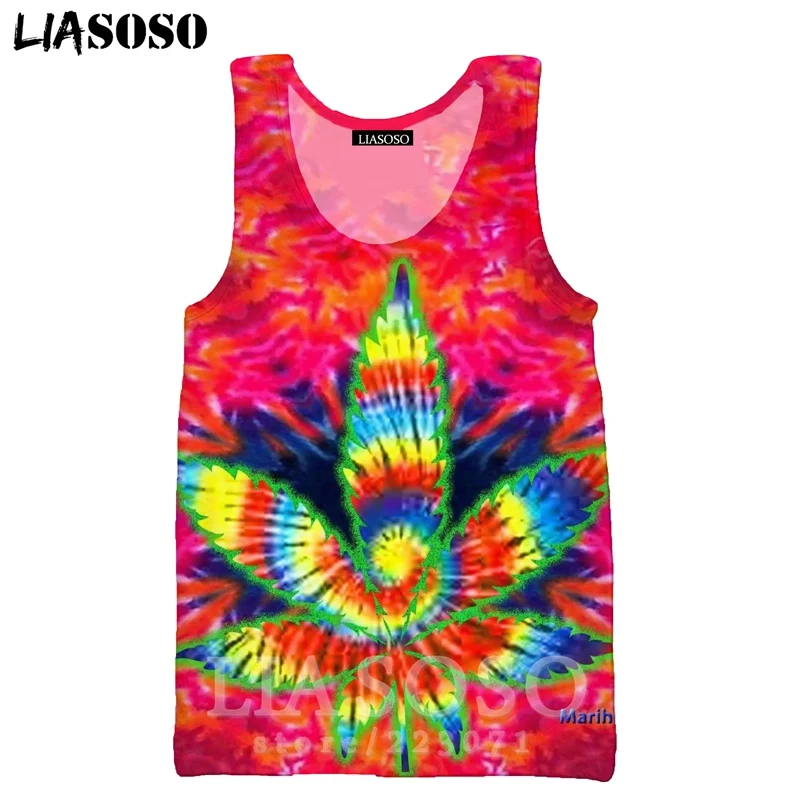 14 Psychedelic головокружение жилет LIASOSO для мужчин женщин Аниме Толстовка 3D принт Забавный О образным вырезом майка без рукавов хип хоп пуловер A328-8 - Цвет: 14