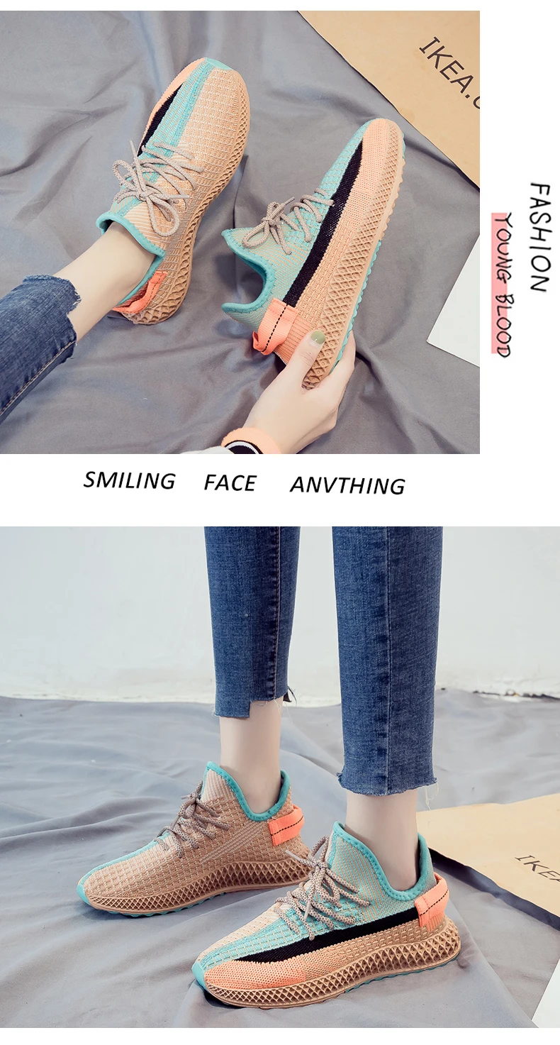 New Sneakers Women Platform Shoes Women Candy colors Casual Flats Breathable Woman Chunky Shoes For Ladies Trainers Femme