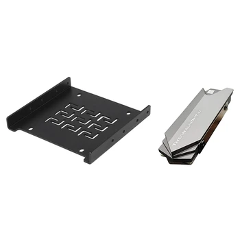 

AMS-1 Set 2.5-Inch Hard Disk Bracket Mounting Frame for 2.5 To 3.5 Hdd Hard Drive & 1 Pcs M.2 Heatsink Cooler