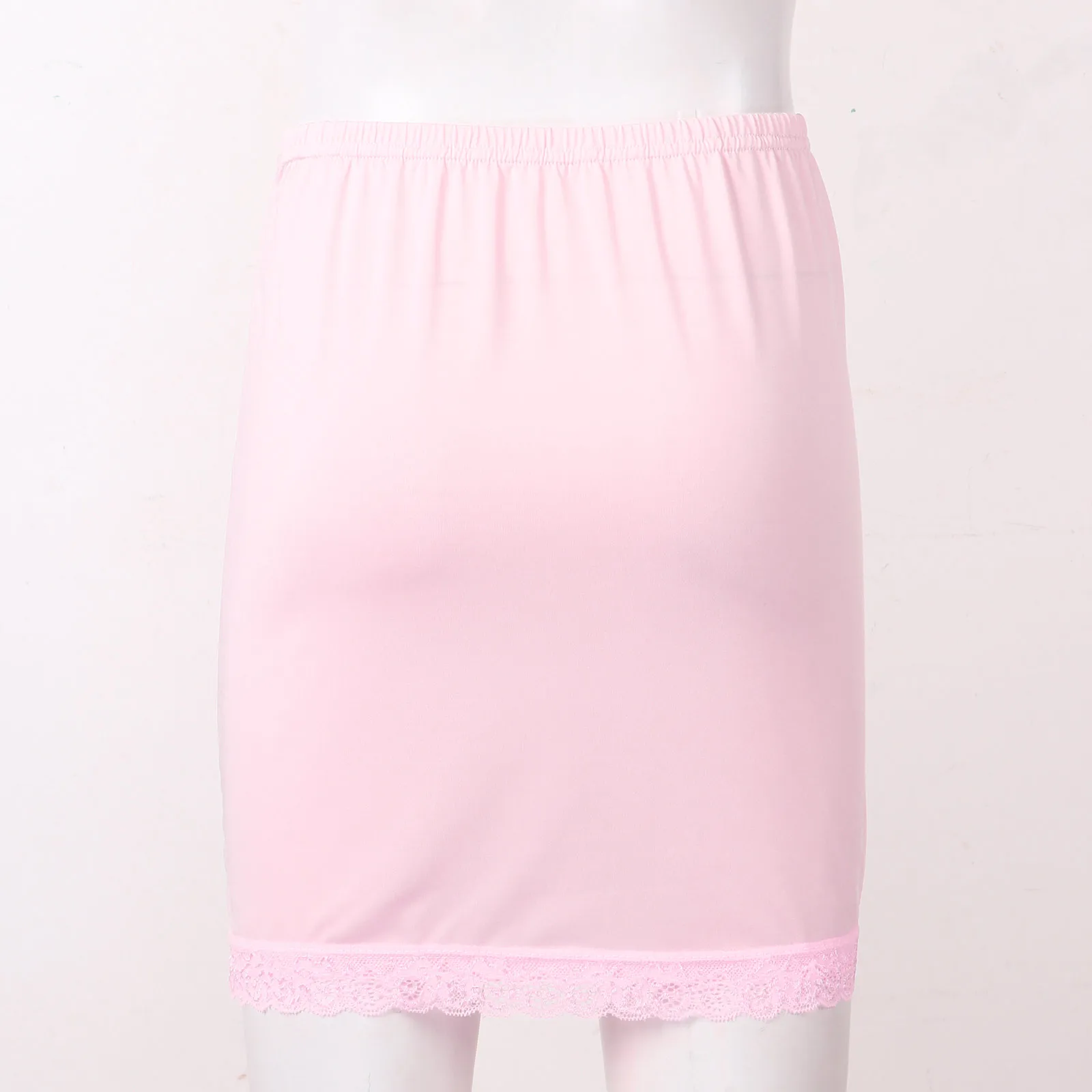 Women Girls Petticoat Underskirt Sexy Lace Hem A Line Underskirts High Waist Commuter Office Petticoat Fashion Half Slips Skirts