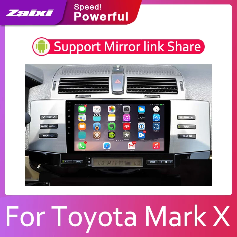 ZaiXi 2din автомобильный мультимедийный Android Авторадио автомобильный проигрыватель с радио и GPS для Toyota Mark X 2004~ 2009 Bluetooth WiFi Зеркало Ссылка Navi