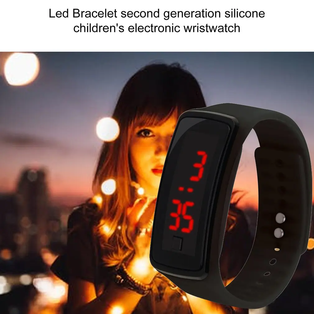 Led Bracelet Second Generation Silicone Electronic Watch Children Male And Female Students Sports Silicone Electronic Watch