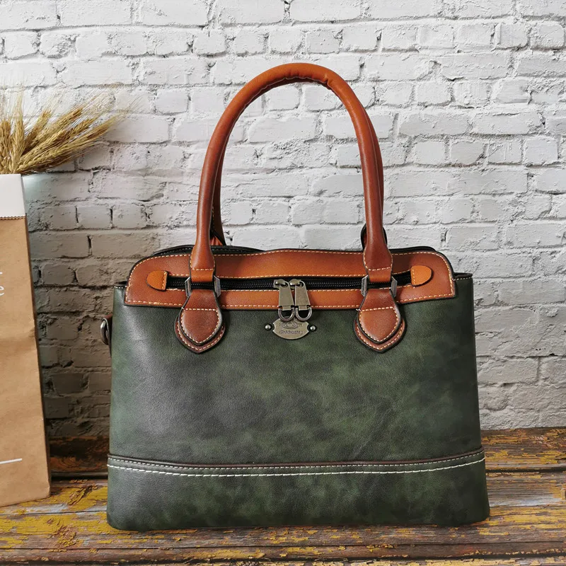 Luxury Green Shoulder Bags Women Literacy Basics