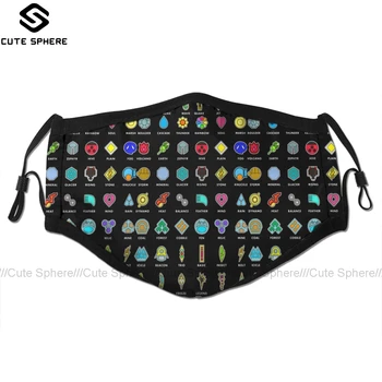 

Pokemon Mouth Face Mask Pokemon Badges Facial Mask Fashion Funny with 2 Filters for Adult