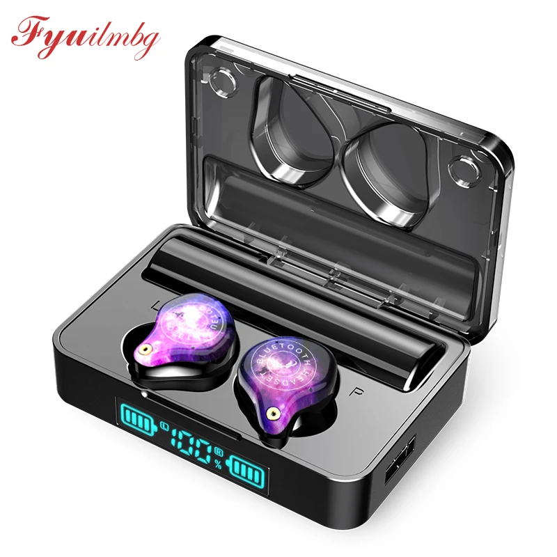

Fyuilmbg Wireless Earphones 8 Hours Of Continuous Use Touch Control TWS Bluetooth 5.0 Sport Earphone With 3600mAh Charging Box